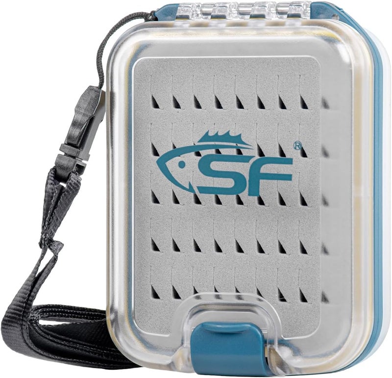 sf. Plastic Waterproof Pocket Fly Fishing Box Double Side Clear Lid Easy Grip Foam with Lanyard Mini Fly Box - Image 1